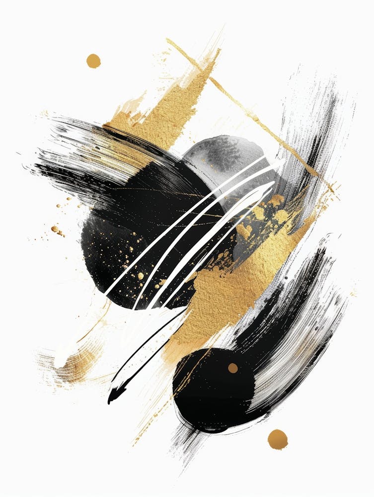 Abstract Black And Gold Canvas Print 22