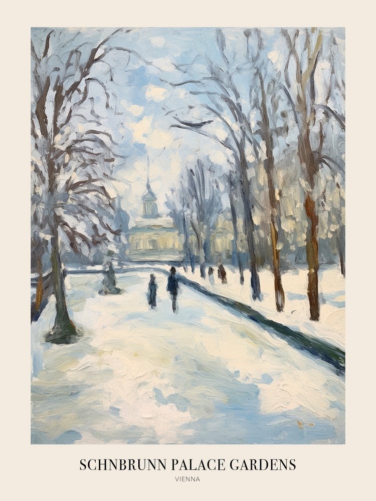Winter City Park Poster Schnbrunn Palace Gardens Vienna 2