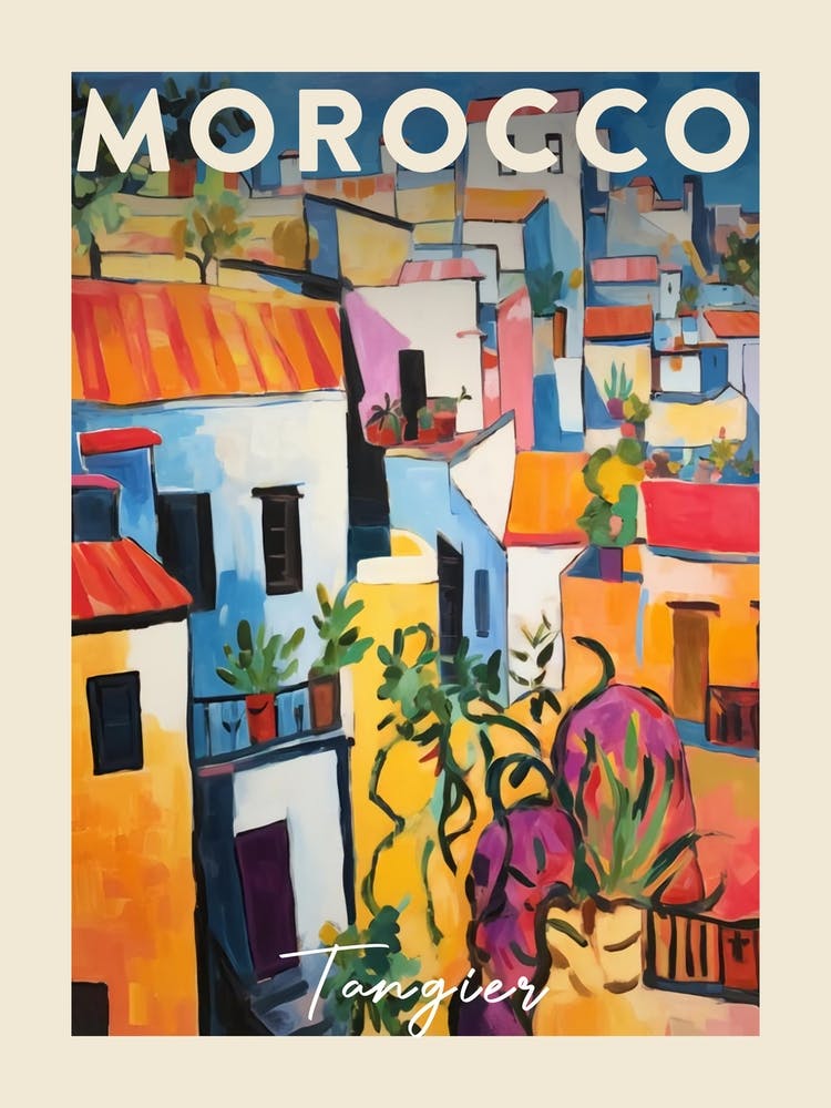 Tangier Morocco 5 Fauvist Painting Travel Poster