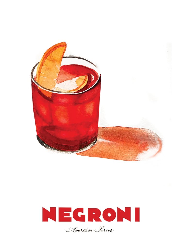 Negroni Cocktail Painting