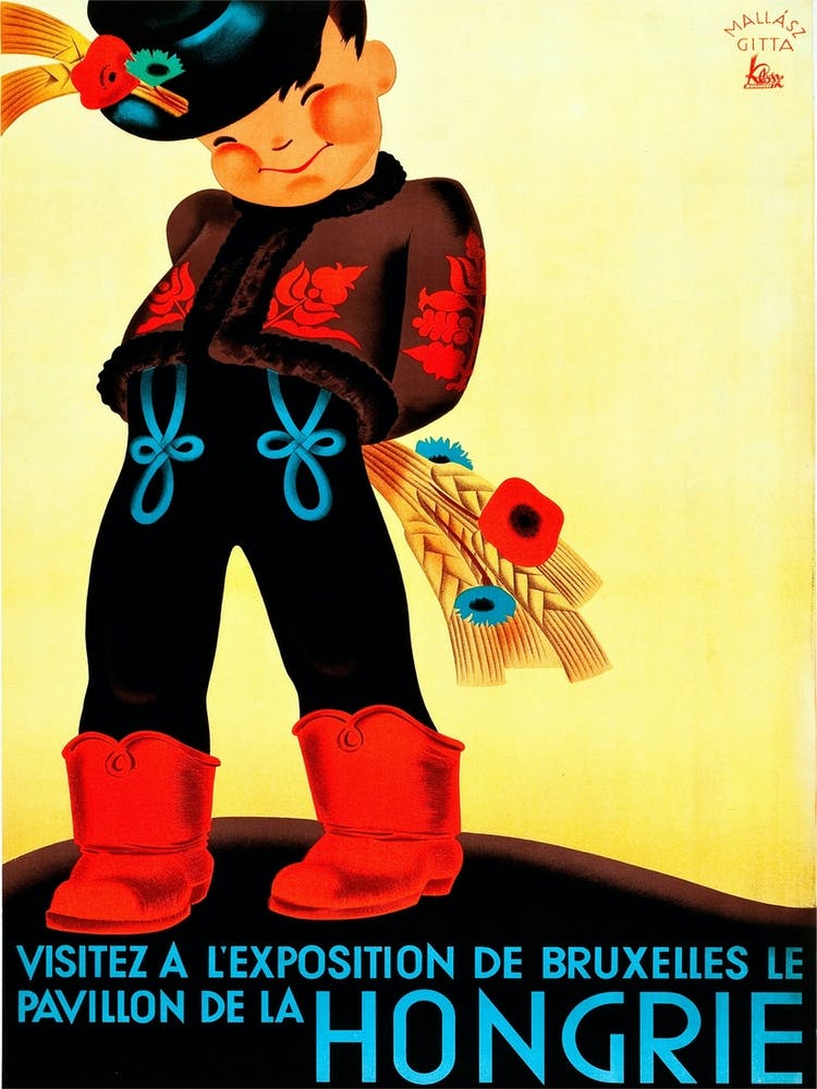 Boy In National Hungarian Costume, Hungary Exhibition in Brussels