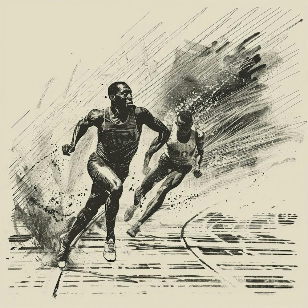 Eine Leichtathletik-Wettkampf Handgezeichnete Skizze 3