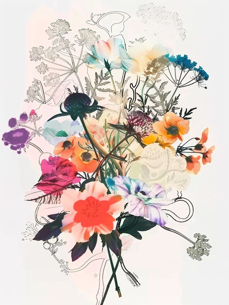 Queen Anne S Lace 2 Collage Flower Bouquet