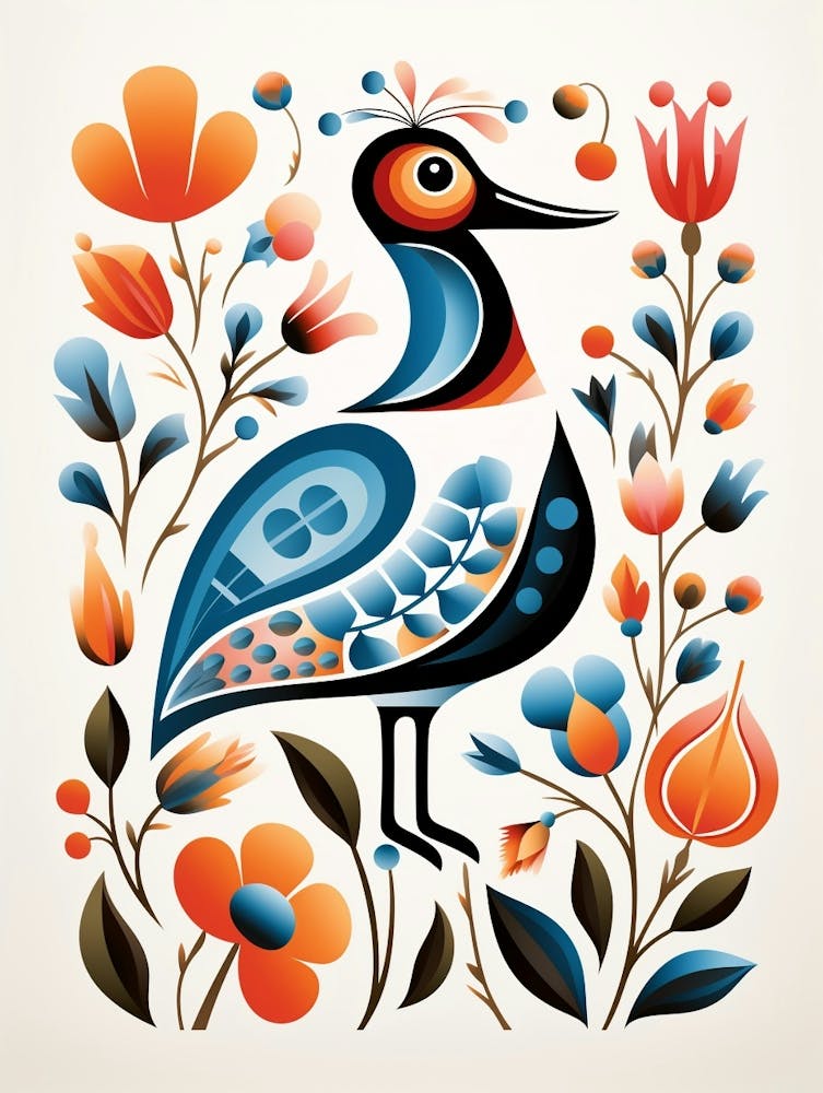 Scandinavian Bird Illustration Canvasback