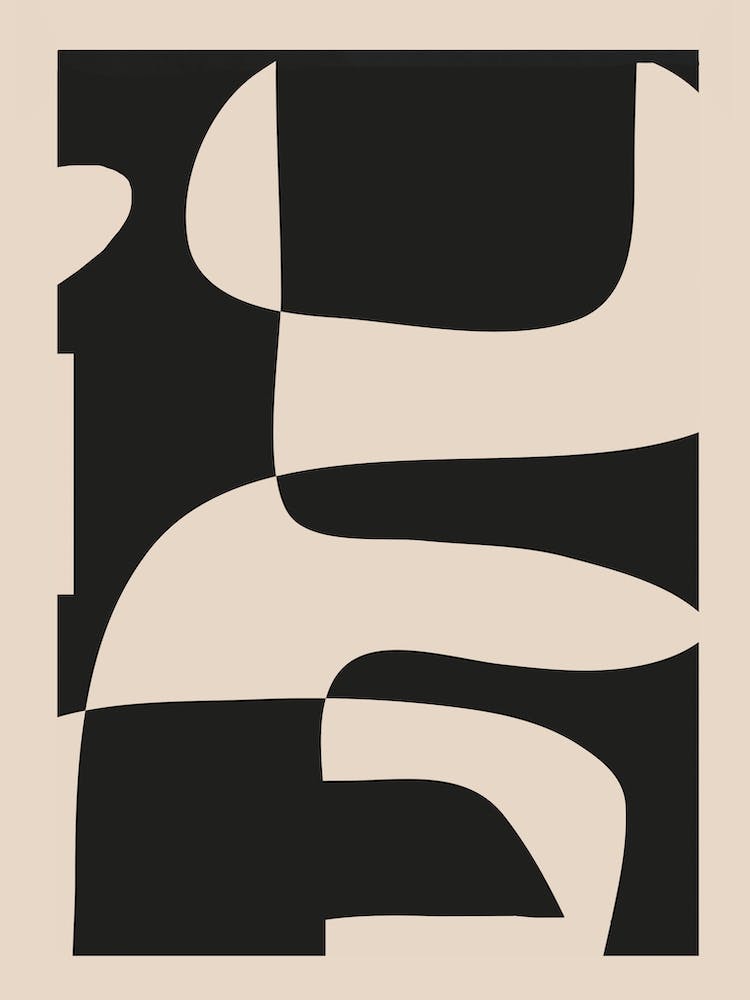 Modern Black And White Abstract Art 3