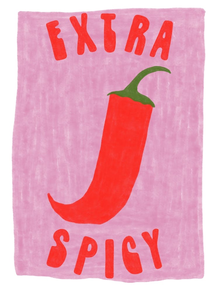 Extra Spicy Red Chilli Pepper Modern Painted