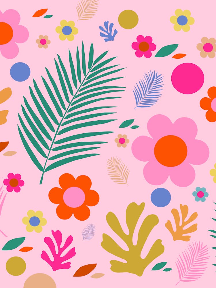 Blumen und Blätter | 02 – Rosa Blumenmuster