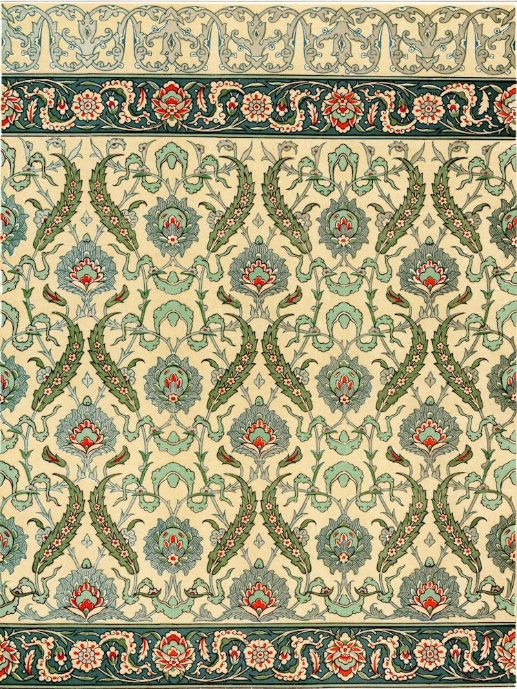 Vintage Arabesque Decoration, Plate No, 38, Emile Prisses D’Avennes, La Decoration Arabe