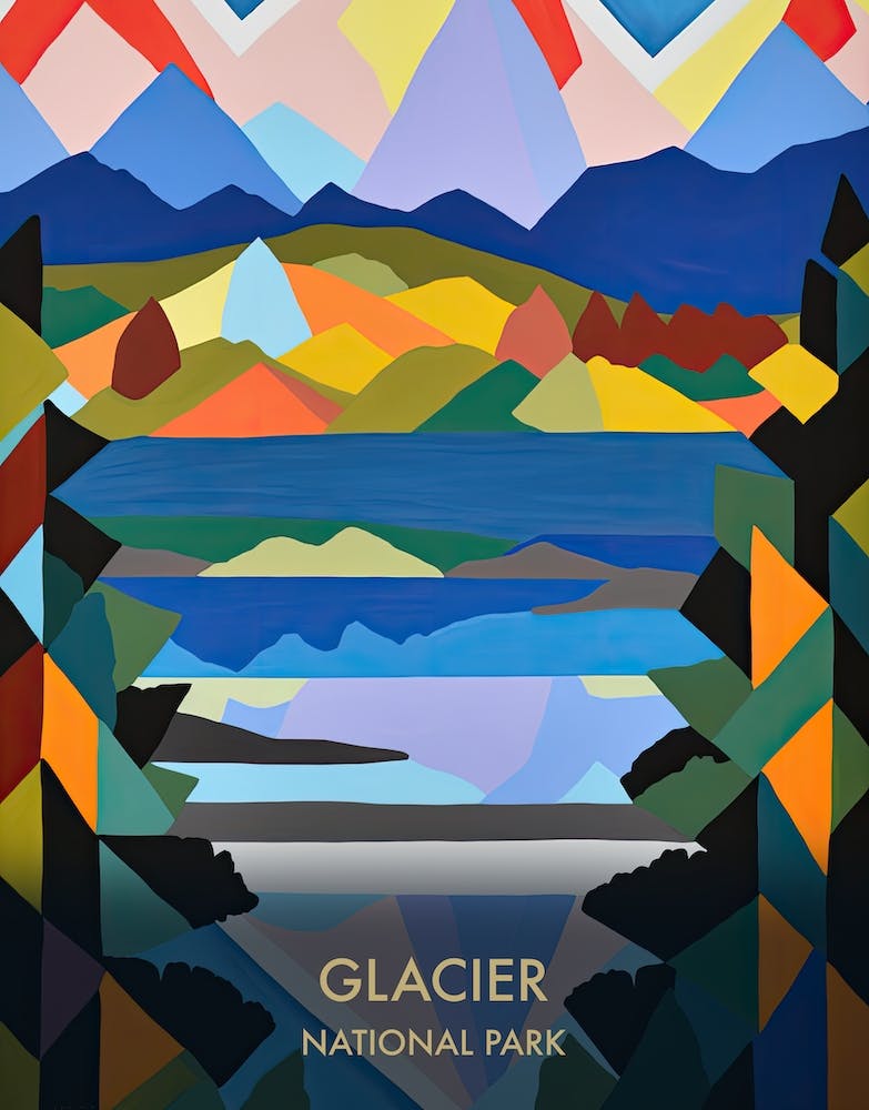 Glacier National Park Travel Poster Matisse Style 2