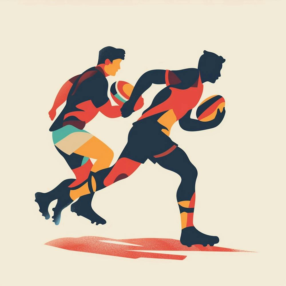 Rugby Players Running