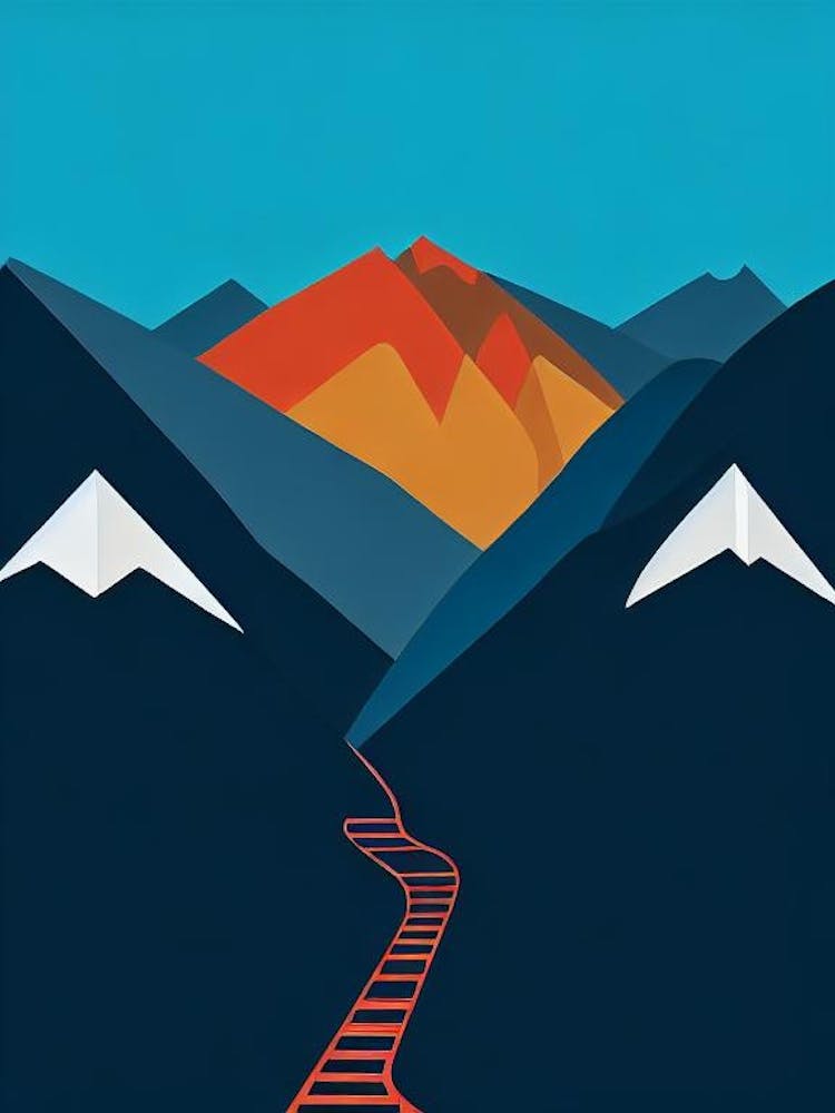 Bardonecchia, Italy Modern Illustration Skiing Poster