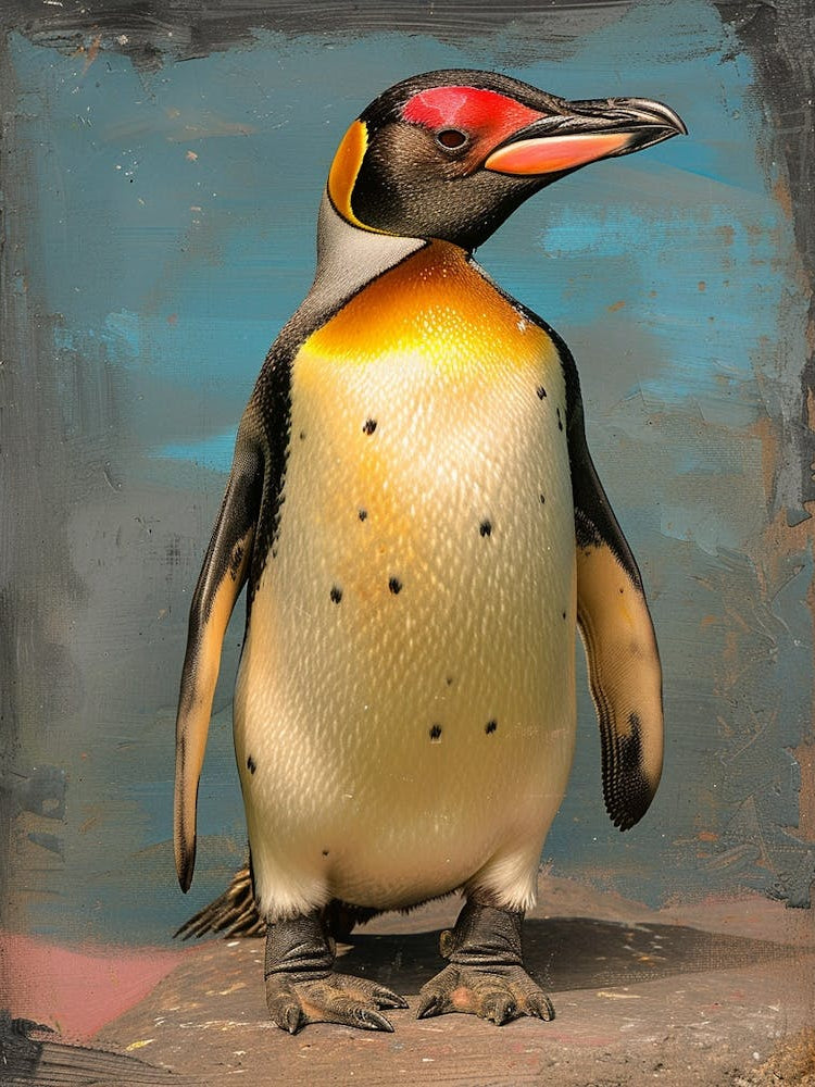 Galapagos Penguin Fernandina Island Colour Block Painting 4