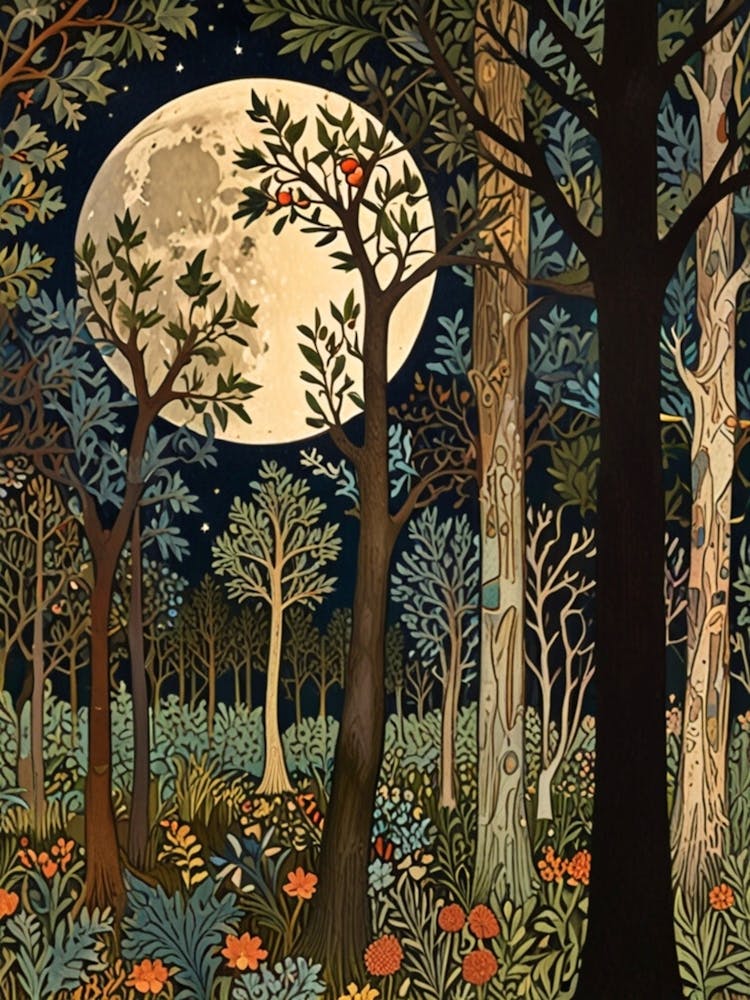 William Morris Moonlight In The Forest 138