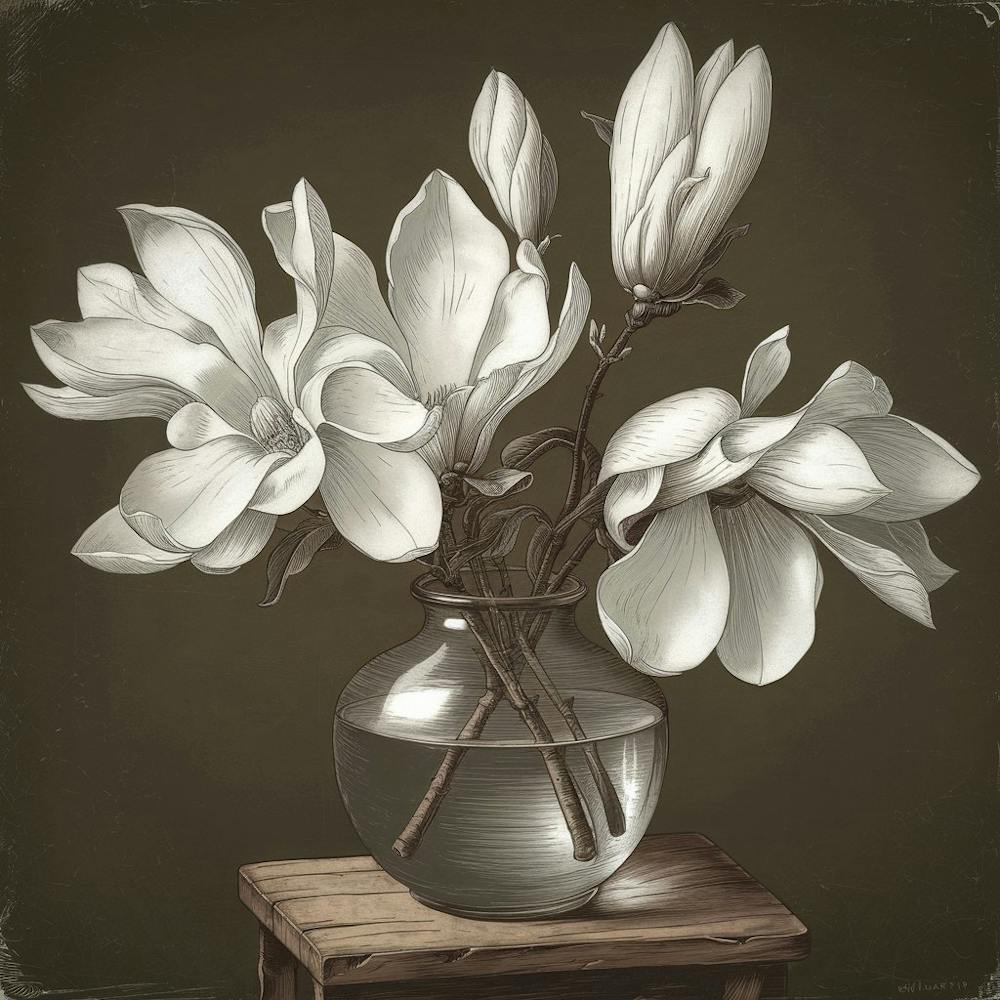 Magnolias In A Vase