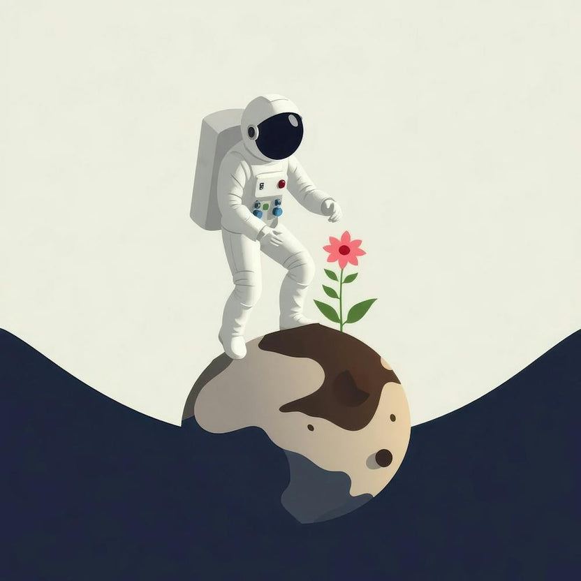 Astronaut With Flower