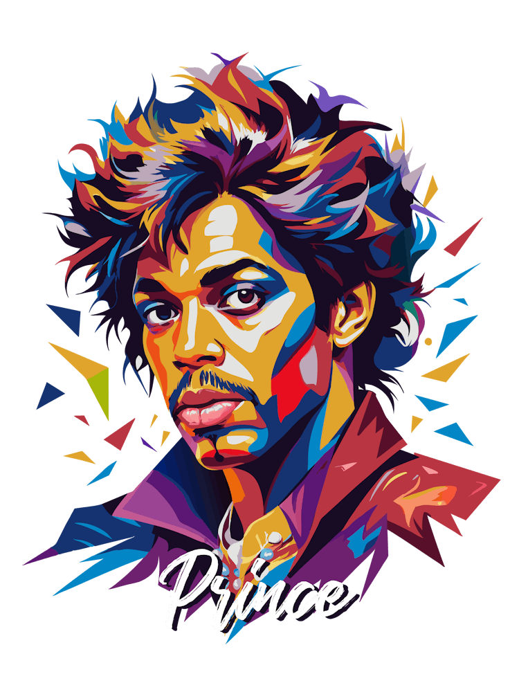 Prince 01 Portrait Music Icon WPAP Pop Art Style