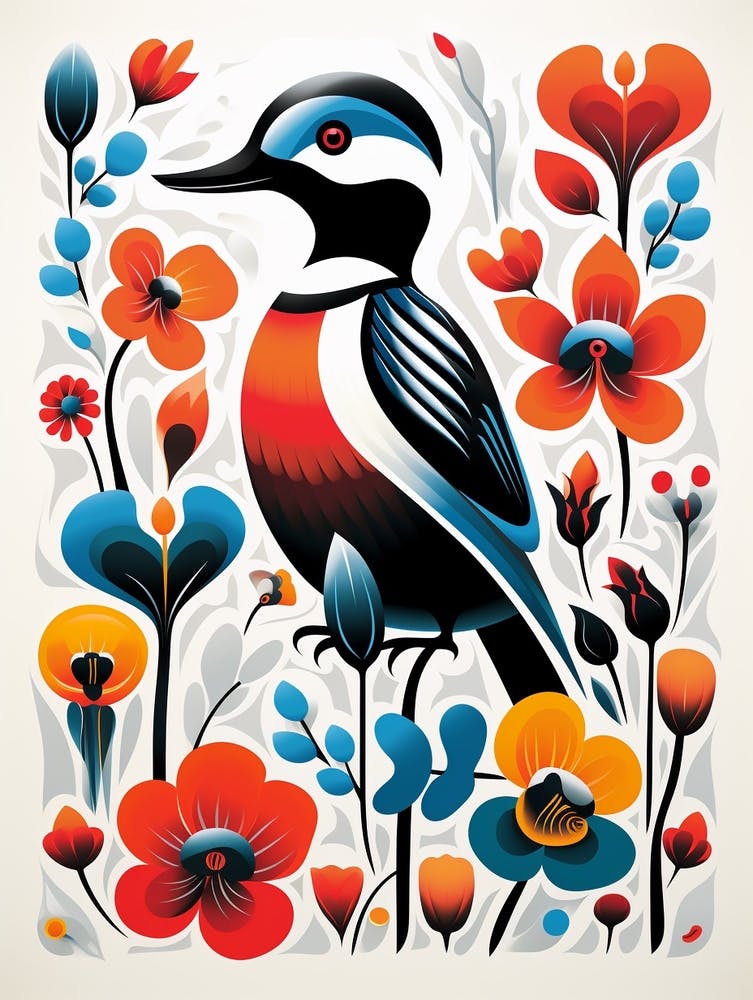 Scandinavian Bird Illustration Bufflehead 1