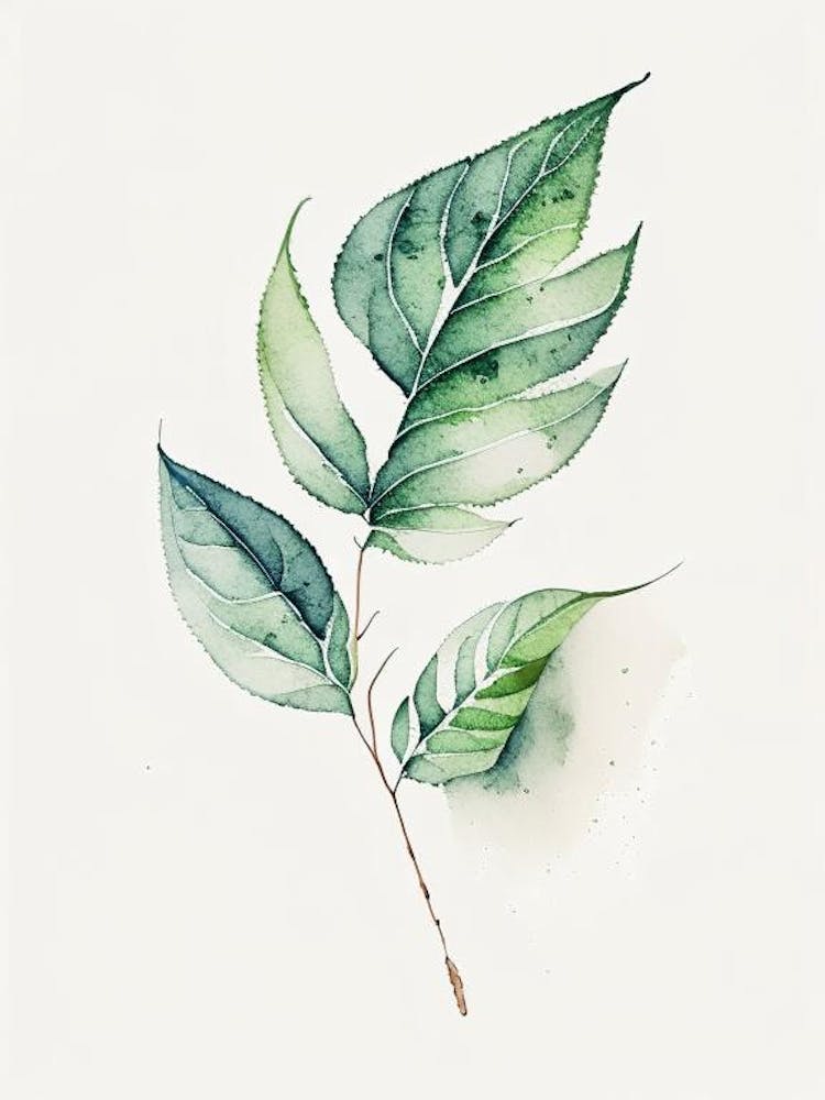 Salvia Leaf Minimalist Watercolour 2