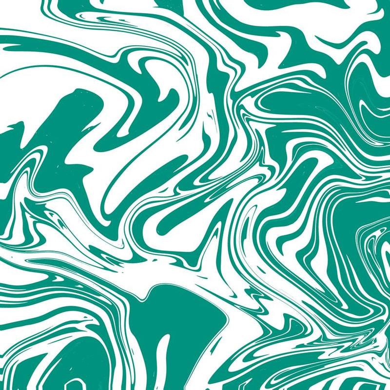 Liquid Contemporary Abstract Teal Blue and White Swirls - Retro Liquid Swirl Lava Lamp Pattern