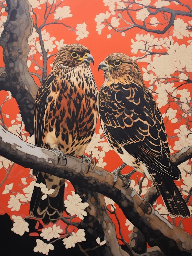 Art Nouveau Birds Poster Falcon 4