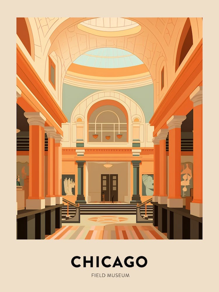 Field Museum Chicago Travel Poster