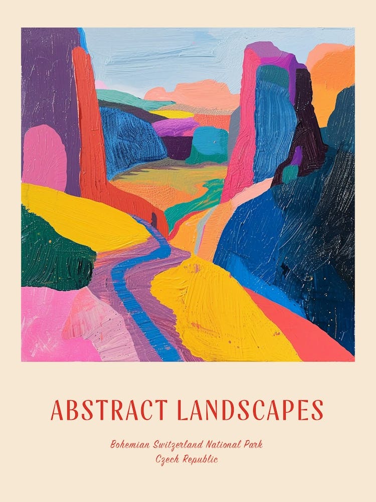 Colourful Abstract Bohemian Switzerland National Park Czech Republic 2 Poster