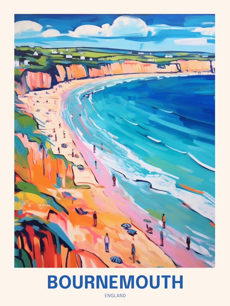 Bournemouth England 2 Uk Travel Poster