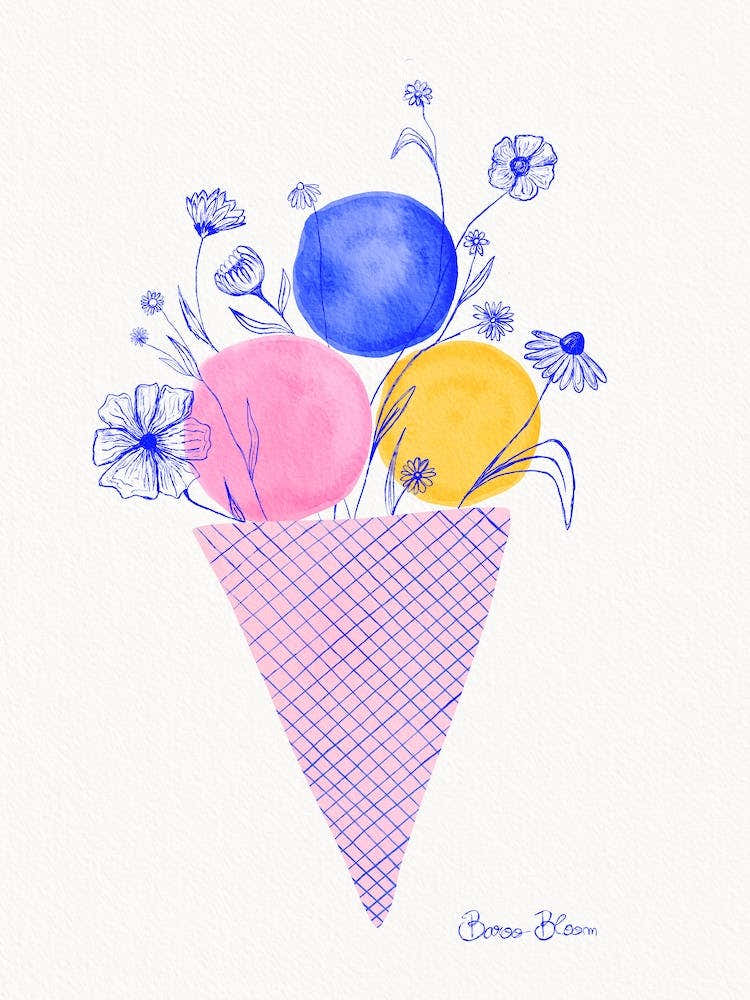 Ice Cream Flowers in Pink