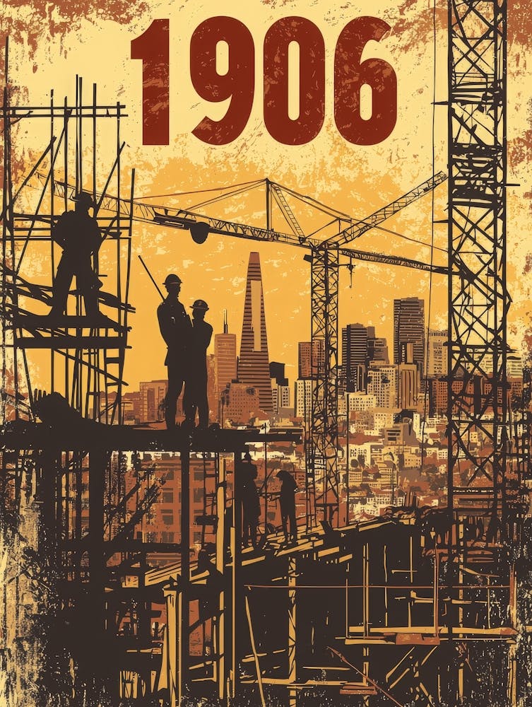 Aihrgdesign A Vintage Poster Depicting The Rebuilding Of San 6