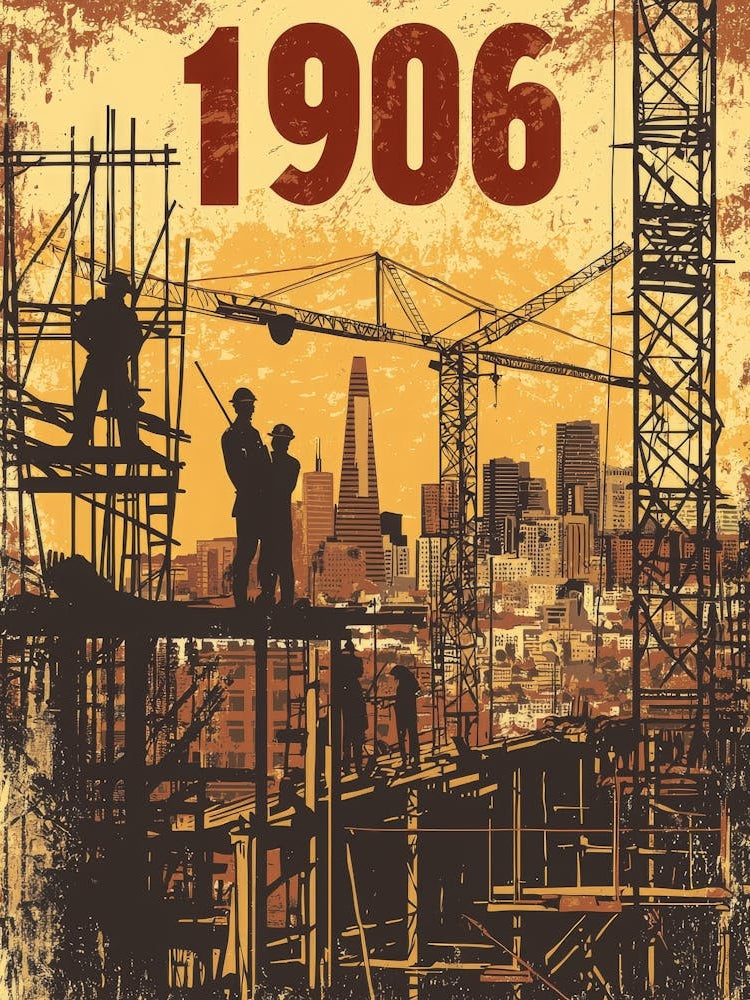Aihrgdesign A Vintage Poster Depicting The Rebuilding Of San 6