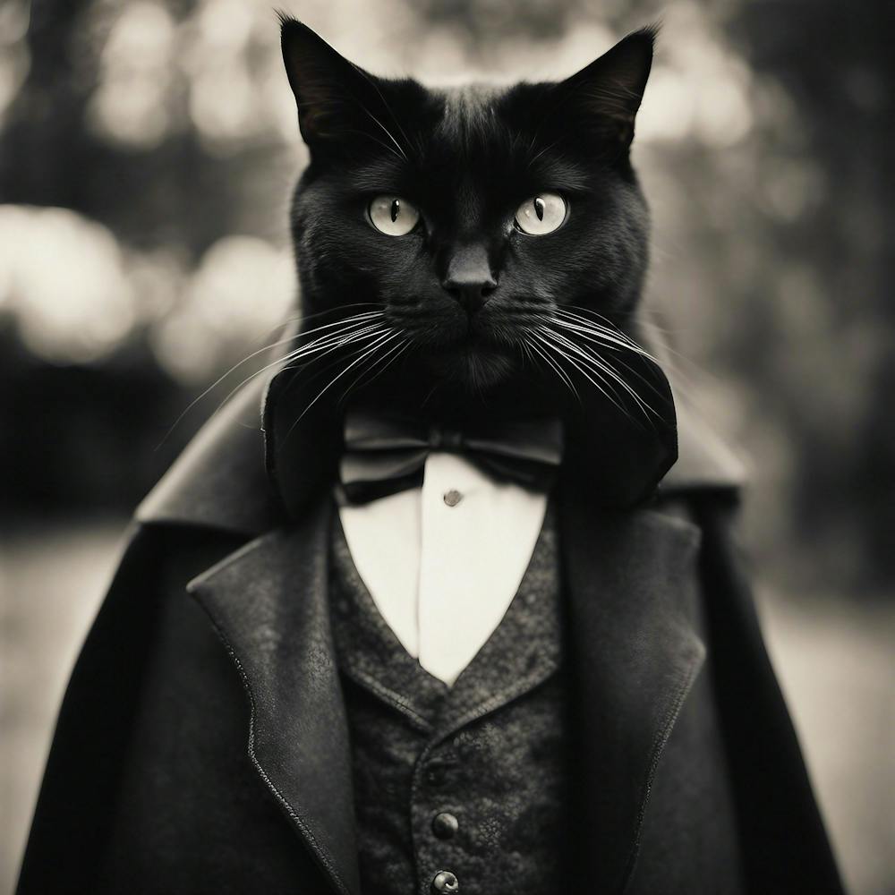 Dracula Cat Old Photography Style