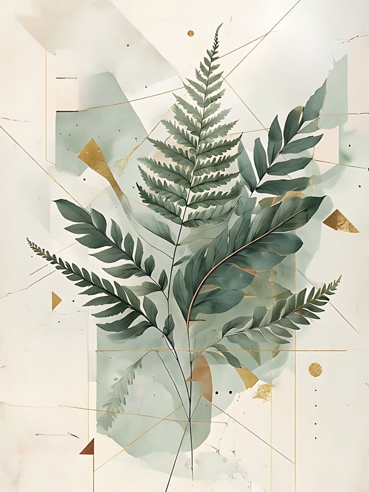 Abstract Fern Canvas Print 1