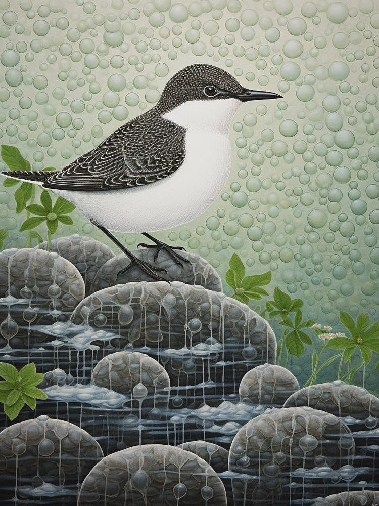 Ohara Koson Inspired Bird Painting Dipper 4