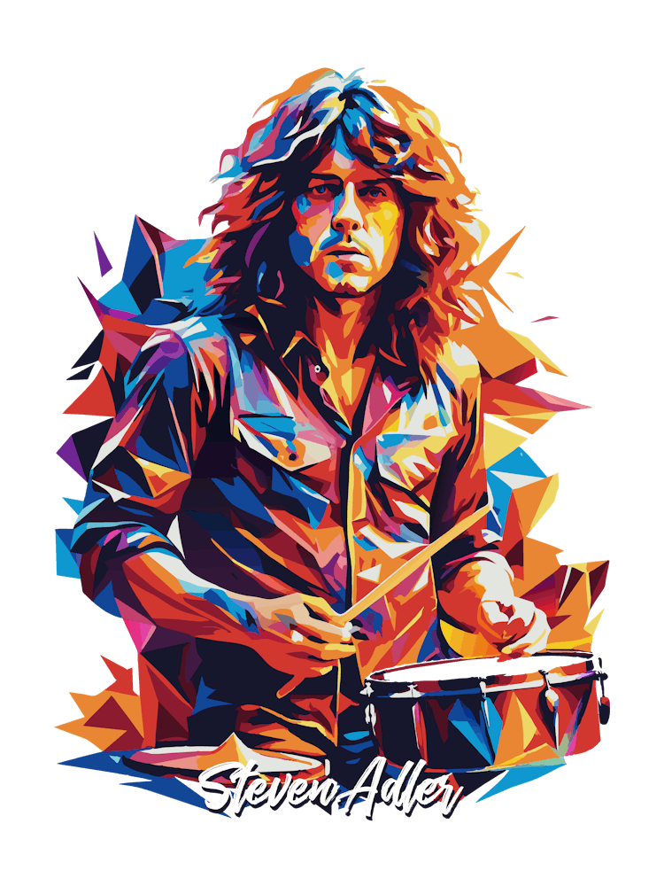 Gnr Steven Adler 01 Portrait Music Icon Style WPAP Pop Art