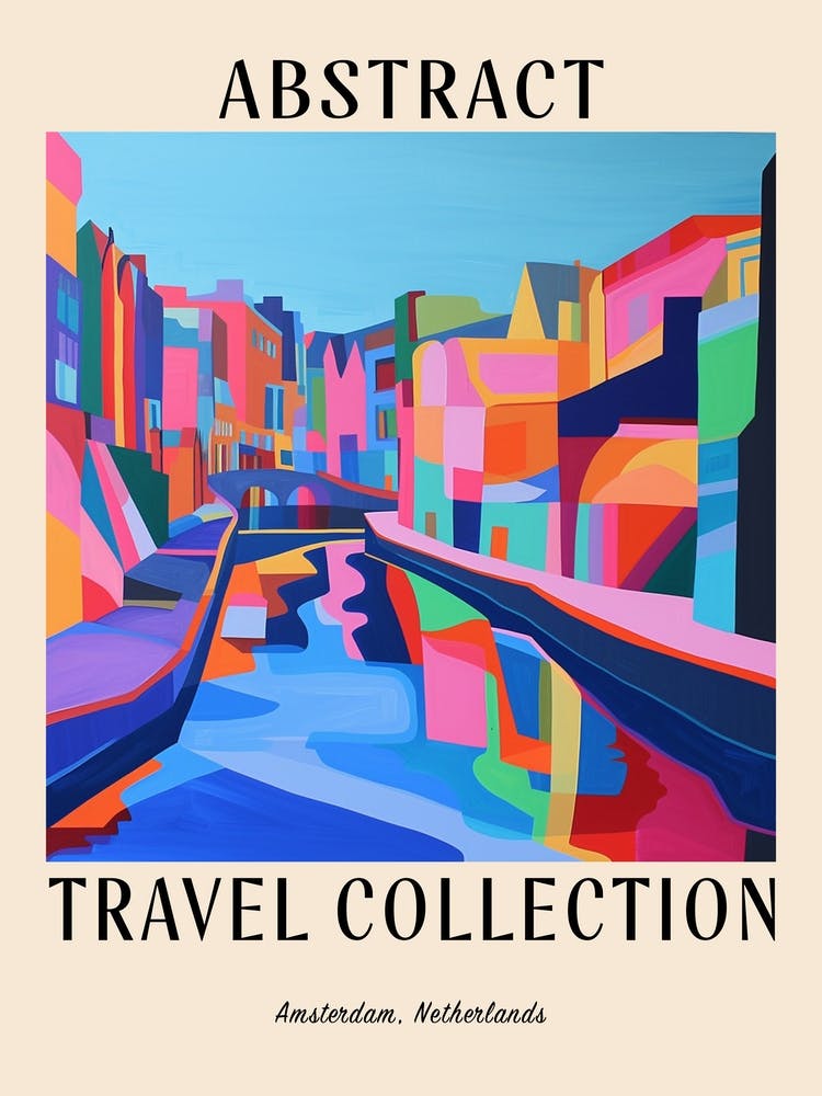 Abstract Travel Collection Poster Amsterdam Netherlands 1