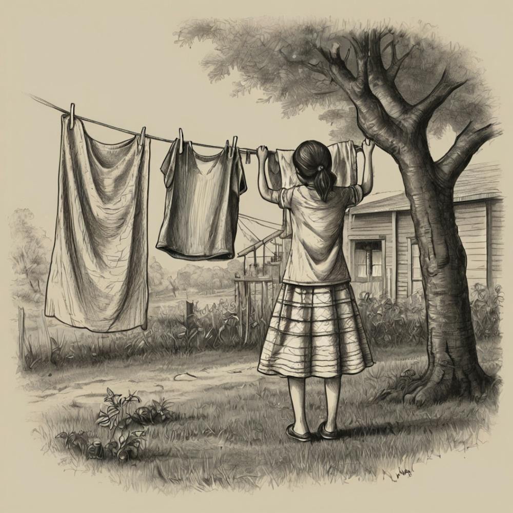 Girl Washing Clothes