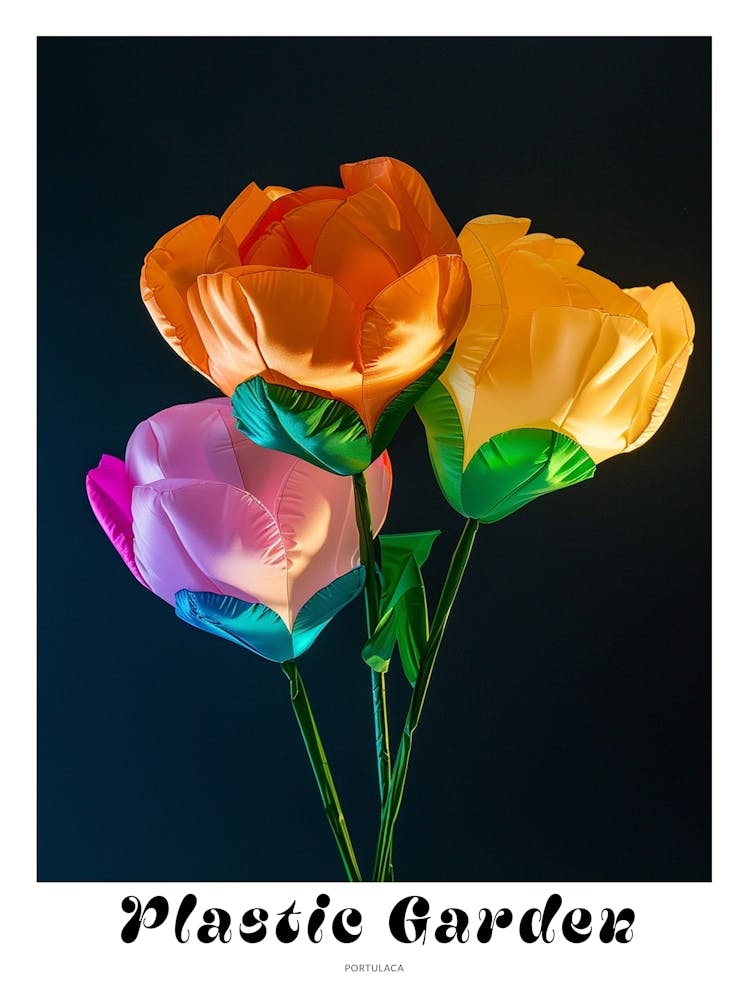 Bright Inflatable Flowers Poster Portulaca 2