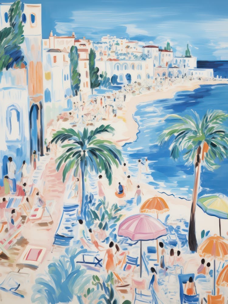 Gallipoli, Puglia   Italy Beach Club Lido Watercolour 2