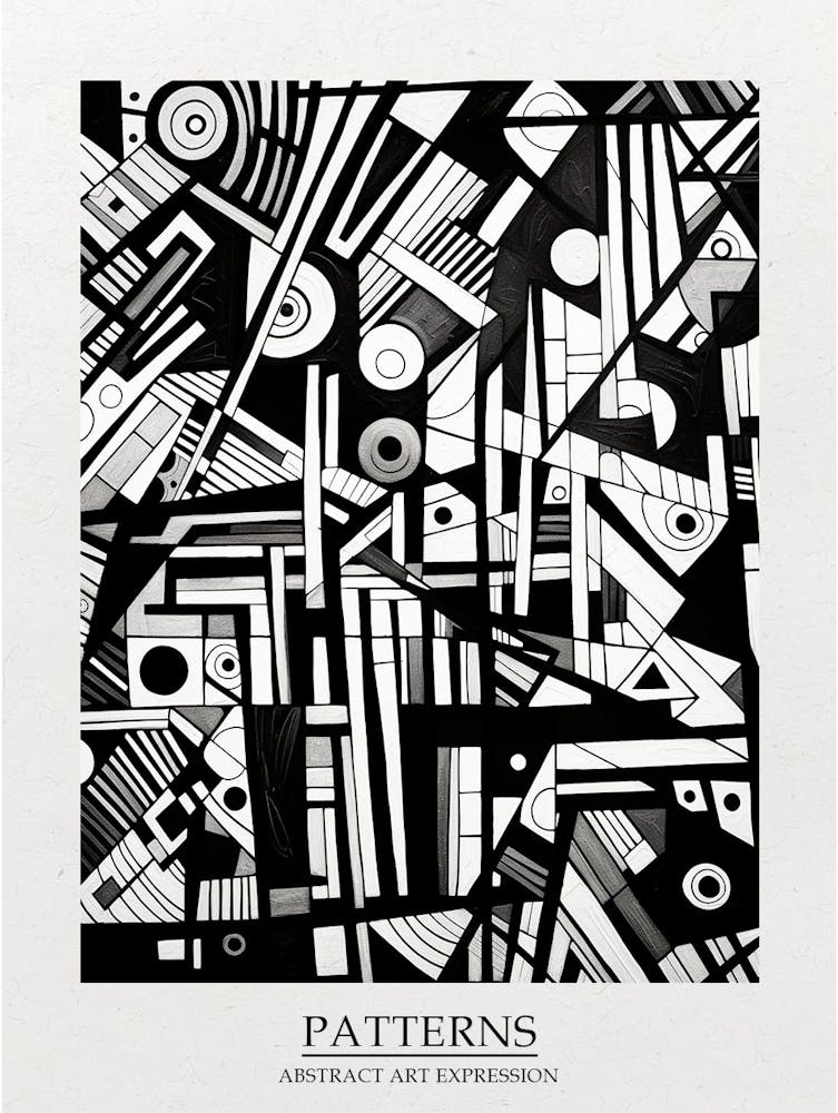 Patterns Abstract Black And White 5 Poster