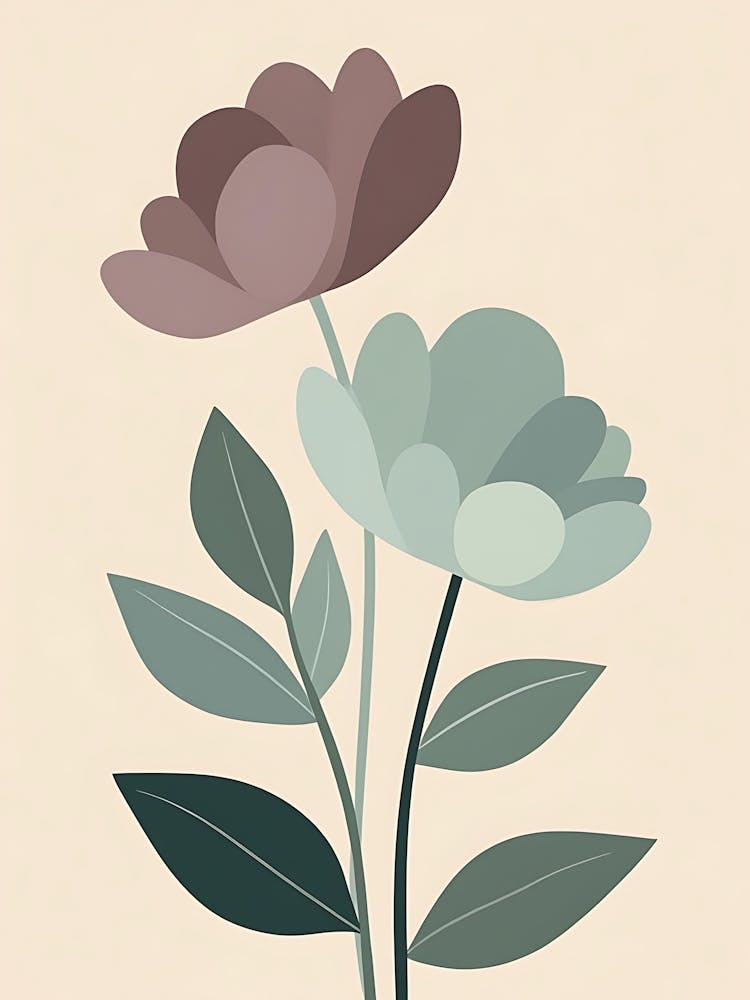 Minimalist Pastel Garden Blooms