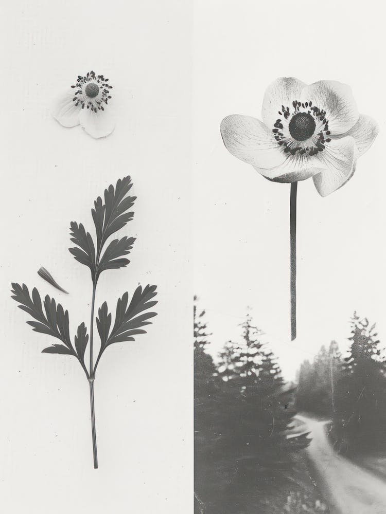 Anemone Flower Photo Collage 2