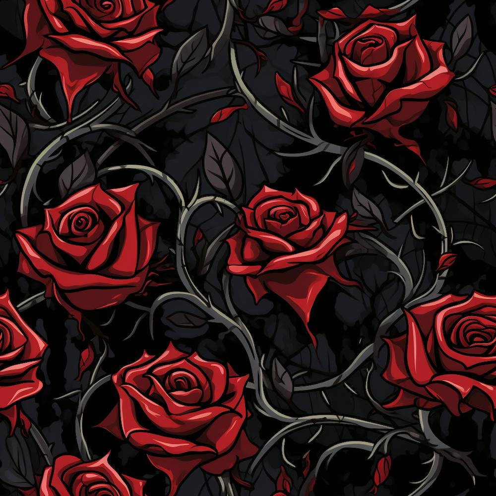 Lebhafte Rote Rosen - Gotisch