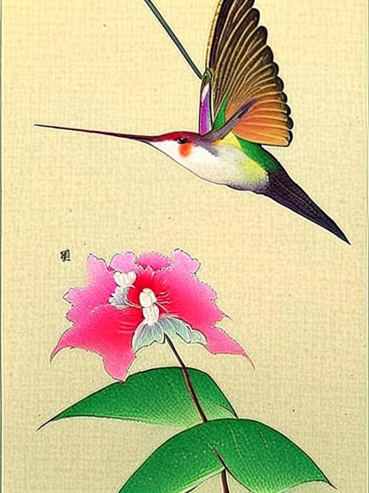Hummingbird Japanese Ukiyo E Style