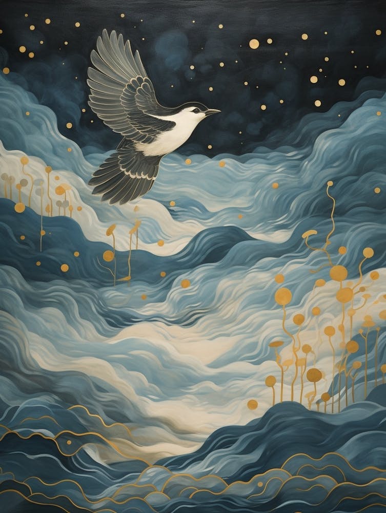 Blue Jay 2 Gold Detail Painting
