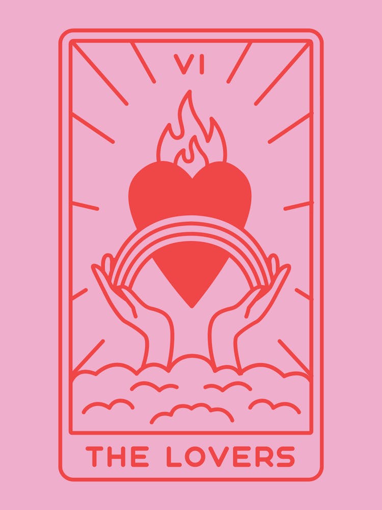 the lovers tarot card print •