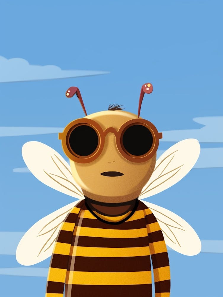 Little Honey Bee 2 Wearing Sunglasses