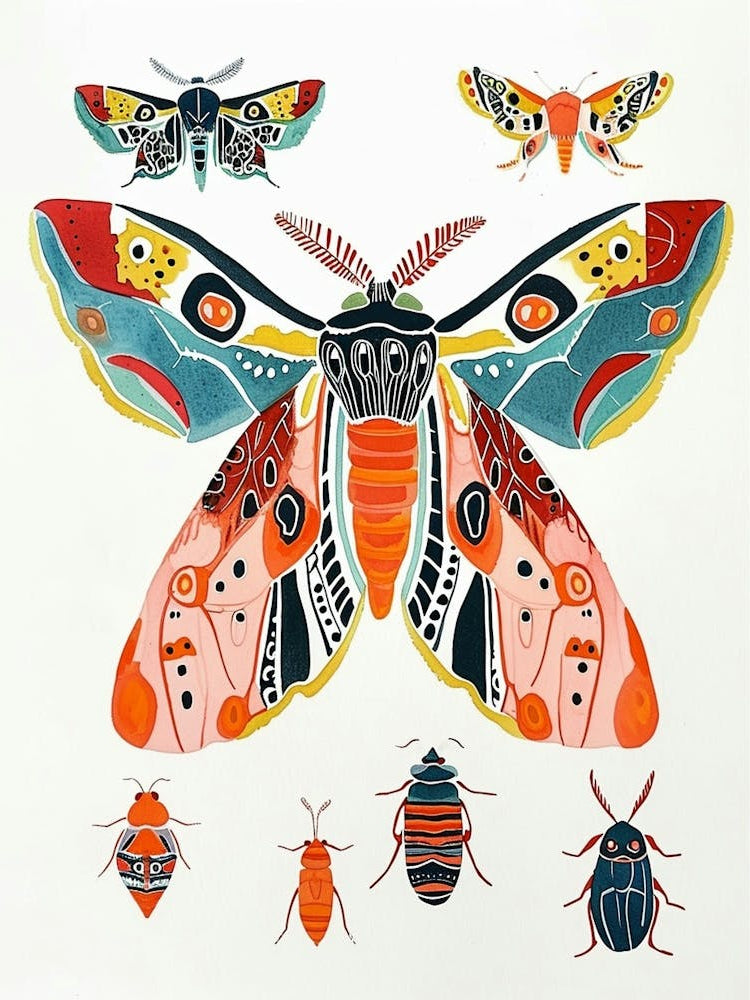 Colourful Insect Illustration Moth 20