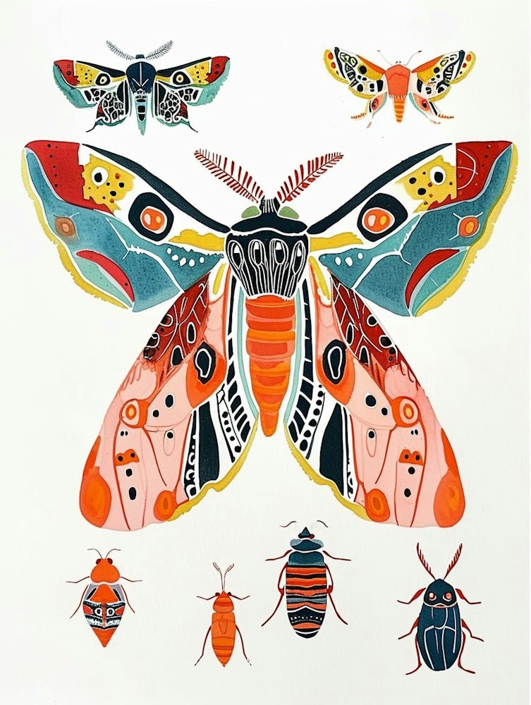 Colourful Insect Illustration Moth 20