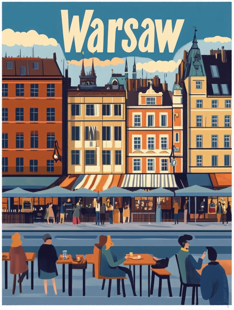 Aihrgdesign Ein Von Den 1970ern Inspiriertes Reiseplakat Für Warschau 5