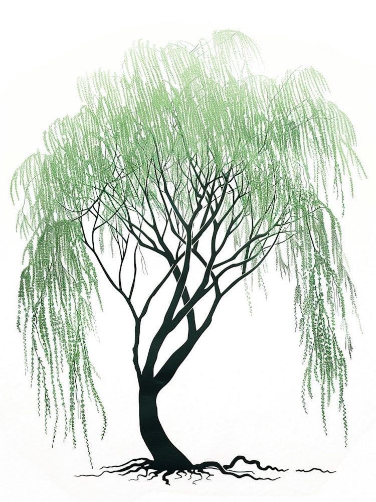 Willow Tree Pixel Illustration 1